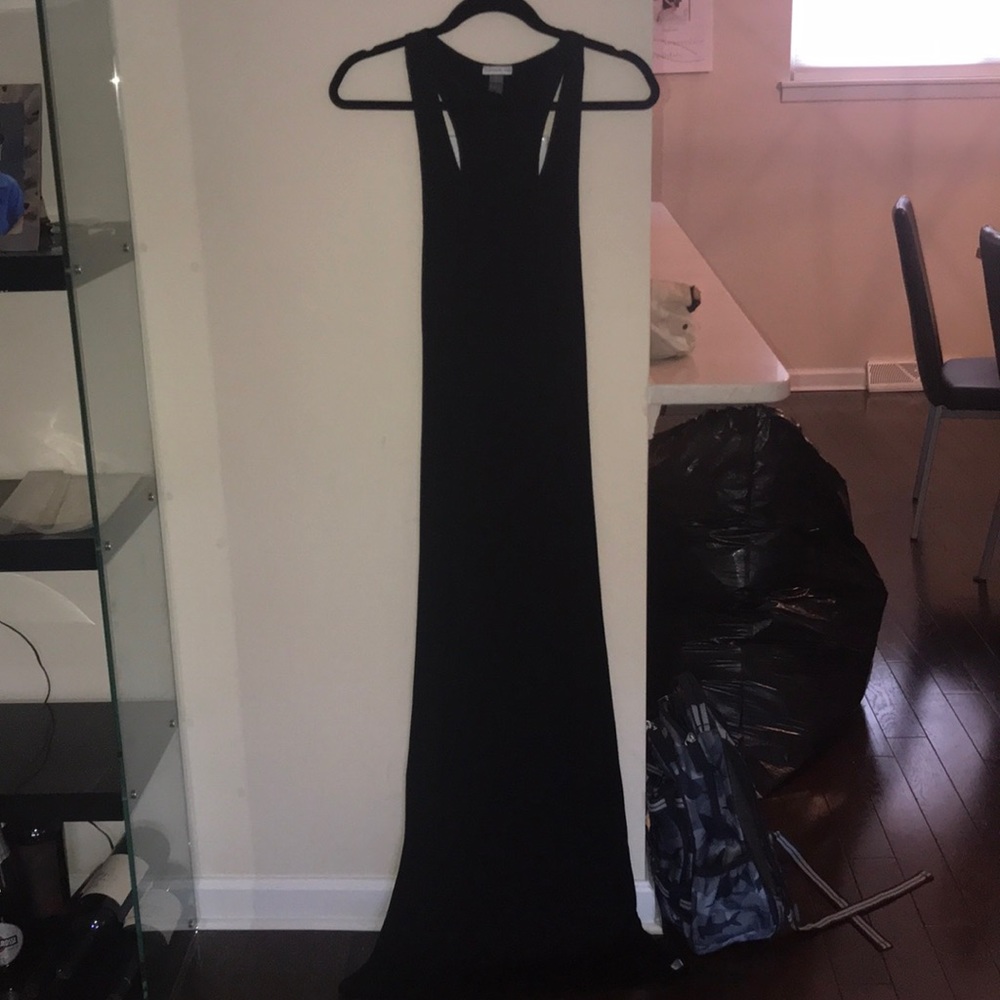 Black cotton racerback maxi dress